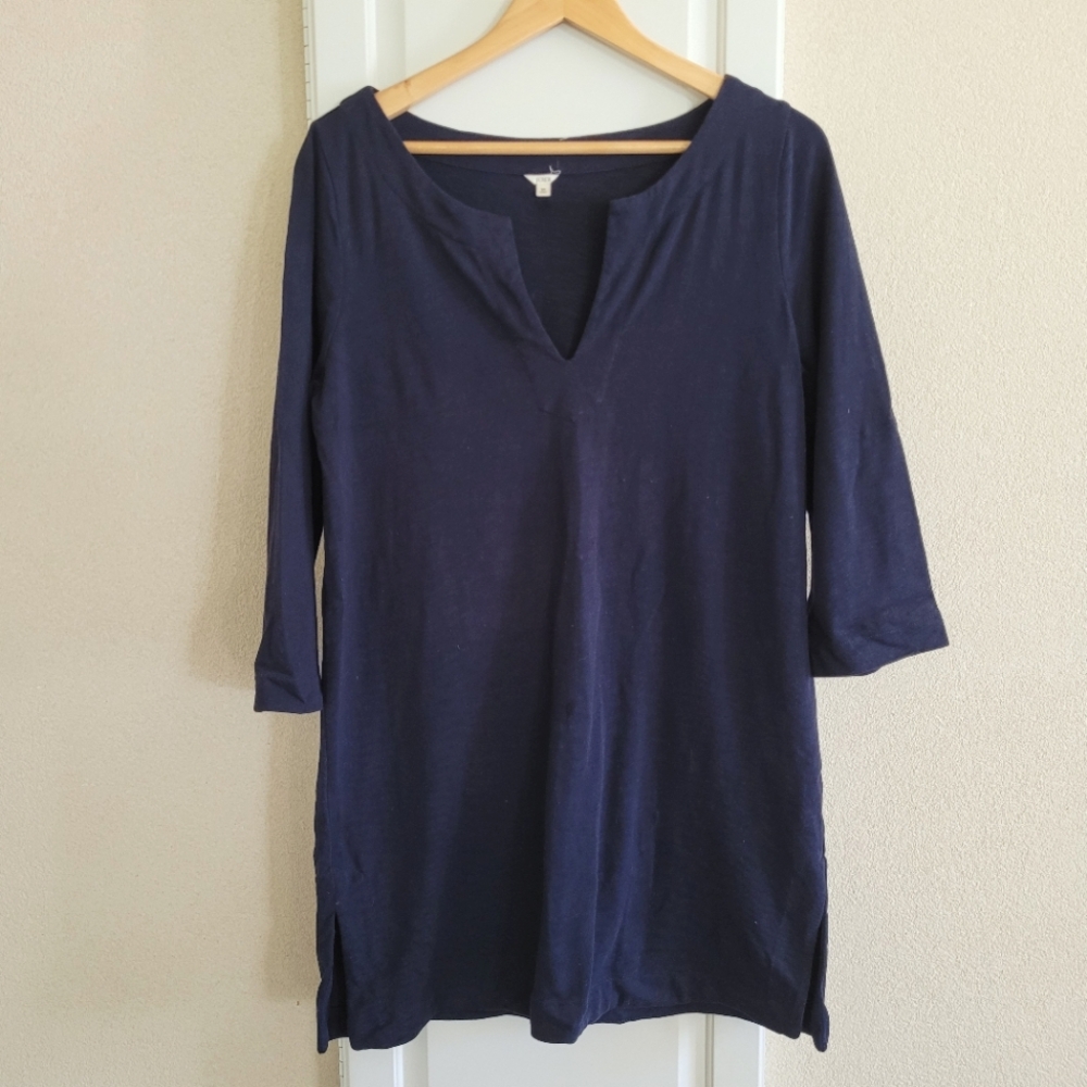 J. Crew | Knit Swim Beach Cover Up 3/4 Sleeves | Navy | Size M